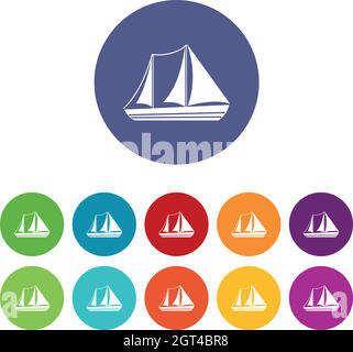 Yacht set icons Stock Vector