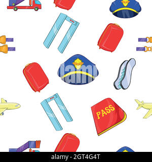 Check at airport pattern, cartoon style Stock Vector