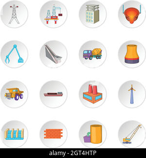 Industry icons set Stock Vector