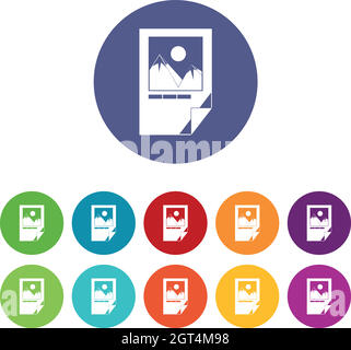 Tested ink paper with printer marks set icons Stock Vector