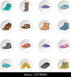 Shoe icons set Stock Vector