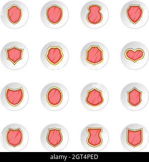 Shield icons set Stock Vector