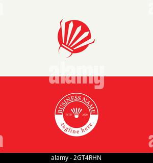 Badminton logo template vector icon design Stock Photo