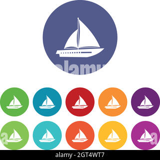 Sailing yacht set icons Stock Vector