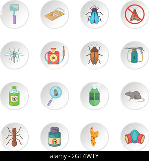 Exterminator icons set Stock Vector