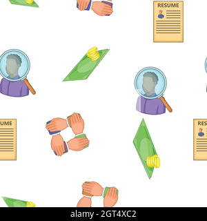 Job search pattern, cartoon style Stock Vector