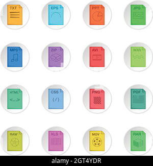 File extension icons set Stock Vector