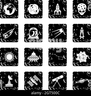 Space icons set Stock Vector