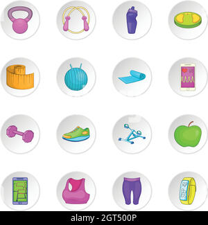 Healthy lifestyle icons set Stock Vector