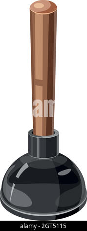 Cup plunger icon, cartoon style Stock Vector