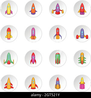 Rockets icons set Stock Vector