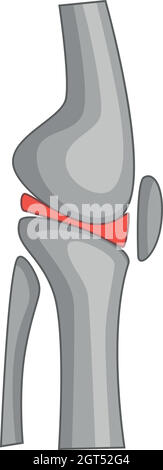 Total knee replacement surgery icon, cartoon style Stock Vector