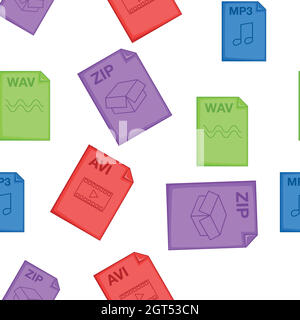 Kind of files pattern, cartoon style Stock Vector