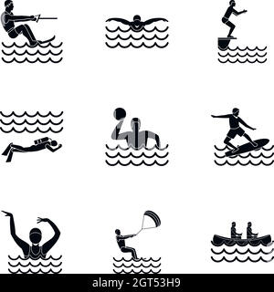 Active water sport icons set, cartoon style Stock Vector Image & Art ...