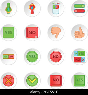 Yes no icons set Stock Vector