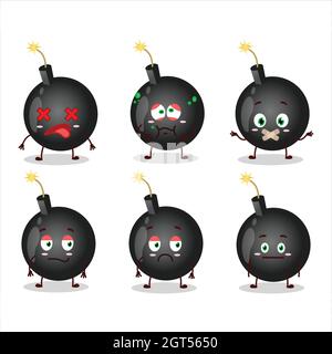 Bomb explosive firecracker cartoon character with nope expression. Vector illustration Stock Vector