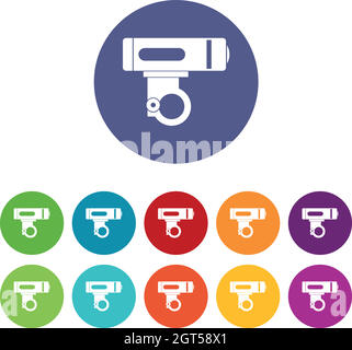 Bike light set icons Stock Vector