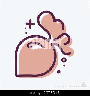 Icon Beetroot - MBE Syle - Simple illustration, Editable stroke, Design template vector, Good for prints, posters, advertisements, announcements, info Stock Vector