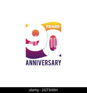 90th Years Anniversary Vector Logo Illustration Design Template. Vector eps 10. Stock Vector