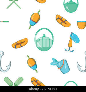 Angling pattern, cartoon style Stock Vector