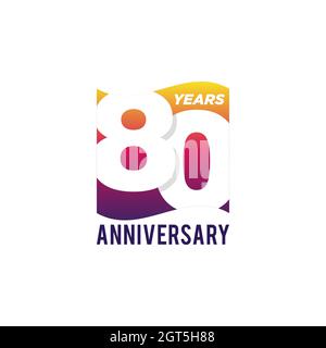 80th Years Anniversary Vector Logo Illustration Design Template. Vector eps 10. Stock Vector
