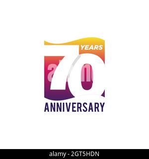 70th Years Anniversary Vector Logo Illustration Design Template. Vector eps 10. Stock Vector