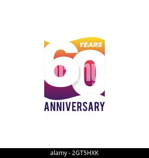 60th Years Anniversary Vector Logo Illustration Design Template. Vector eps 10. Stock Vector