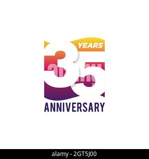 35th Years Anniversary Vector Logo Illustration Design Template. Vector eps 10. Stock Vector
