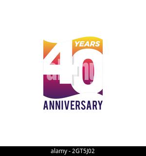 40th ears Anniversary Vector Logo Illustration Design Template. Vector eps 10. Stock Vector