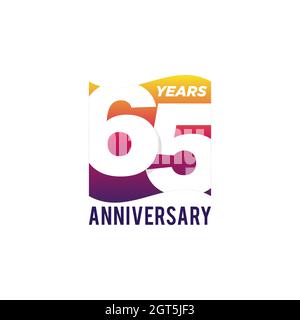 65th Years Anniversary Vector Logo Illustration Design Template. Vector eps 10. Stock Vector