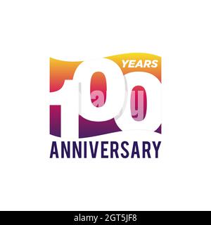 100th Years Anniversary Vector Logo Illustration Design Template. Vector eps 10. Stock Vector
