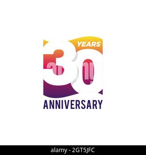 30th Years Anniversary Vector Logo Illustration Design Template. Vector eps 10. Stock Vector