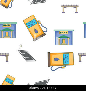 City buildings pattern, cartoon style Stock Vector