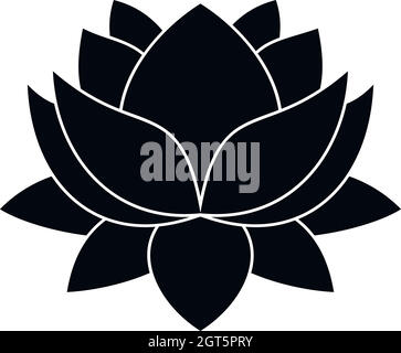 Water lily flower icon, simple style Stock Vector