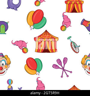 Concert in circus pattern, cartoon style Stock Vector