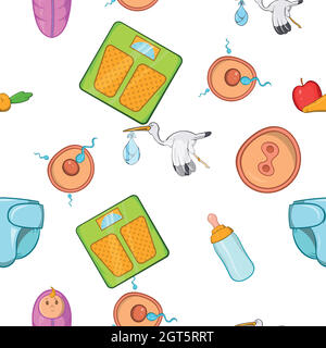 Pregnancy pattern, cartoon style Stock Vector