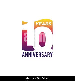 10th Years Anniversary Vector Logo Illustration Design Template. Vector eps 10. Stock Vector