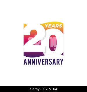 20th Years Anniversary Vector Logo Illustration Design Template. Vector eps 10. Stock Vector