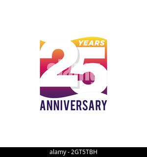 25th Years Anniversary Vector Logo Illustration Design Template. Vector eps 10. Stock Vector