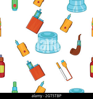 Electronic cigarette pattern, cartoon style Stock Vector