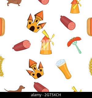 Country of Germany pattern, cartoon style Stock Vector