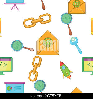 Optimization icons set, cartoon style Stock Vector