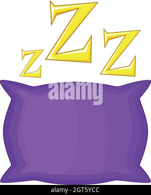 Pillow icon, cartoon style Stock Vector