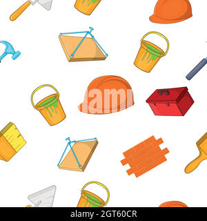 Construction pattern, cartoon style Stock Vector