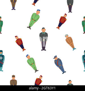 Military pattern, cartoon style Stock Vector