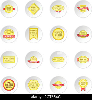 Retail label icons set Stock Vector