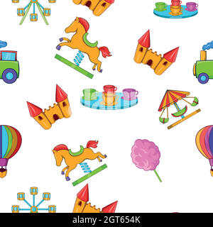 Rides pattern, cartoon style Stock Vector