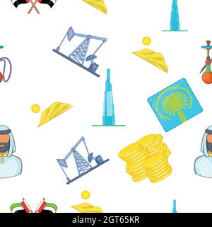 State of UAE pattern, cartoon style Stock Vector