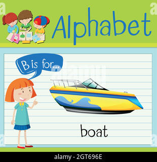 Flashcard Letter B Is For Boat Stock Vector Image & Art - Alamy