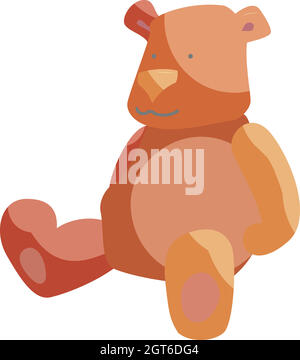 Teddy bear toy icon, cartoon style Stock Vector